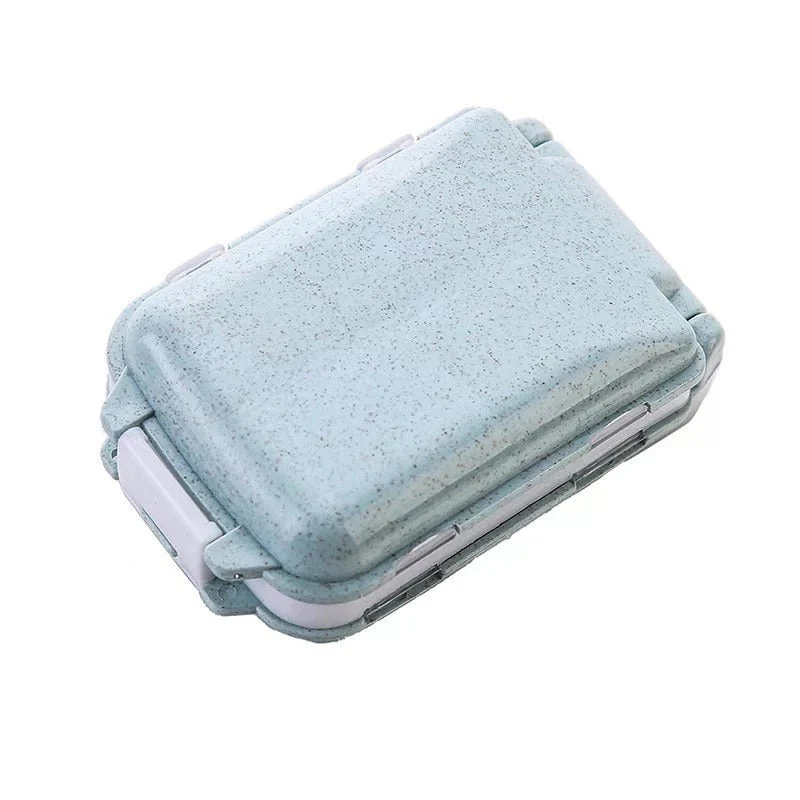 HULIANFU Pill Box Wheat Sealed 8 Grids Pill Container Organizer Health Care Drug Travel Divider 7 Day Pill Storage Bag Travel Pill Cases - Deanwangkt