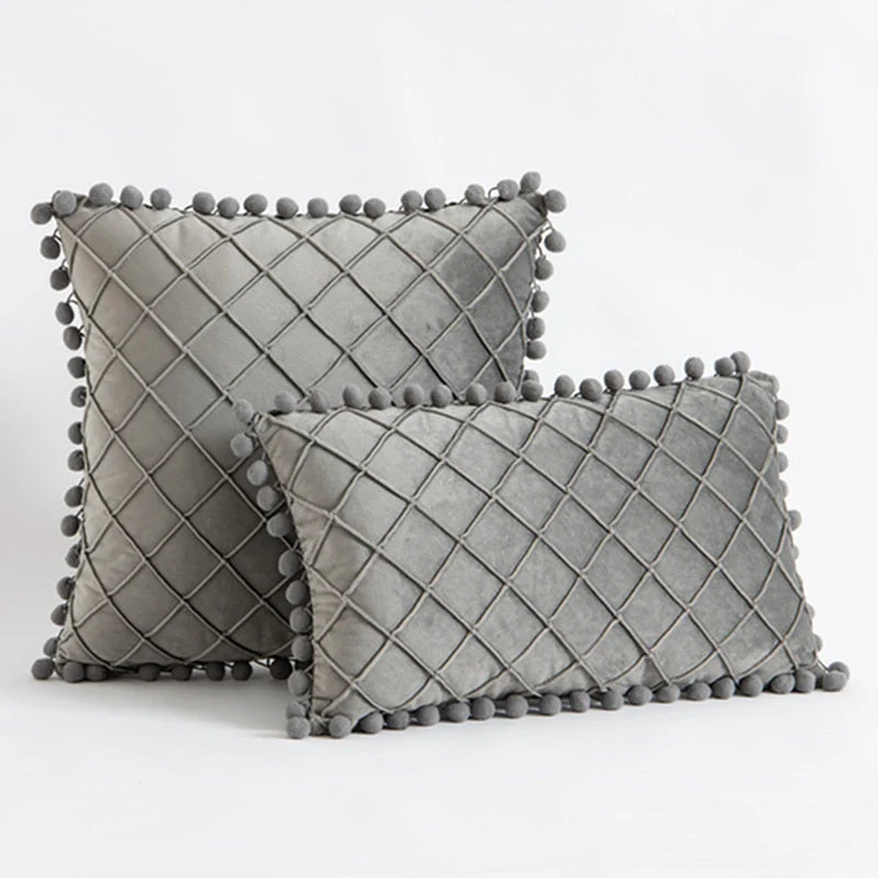 HULIANFU Inyahome Nordic Retro Ear Pillow Living Room Sofa Solid Color Tassel Cushion Without Core Bed Big Pillow Waist Back Office Chair - Deanwangkt