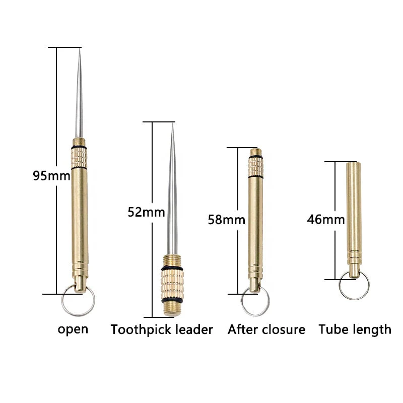HULIANFU Titanium Outdoor Edc Portable Multifunctional Toothpick Bottle Fruit Fork Camping Tool Toothpick Tube Stronger Than Dental Floss - Deanwangkt