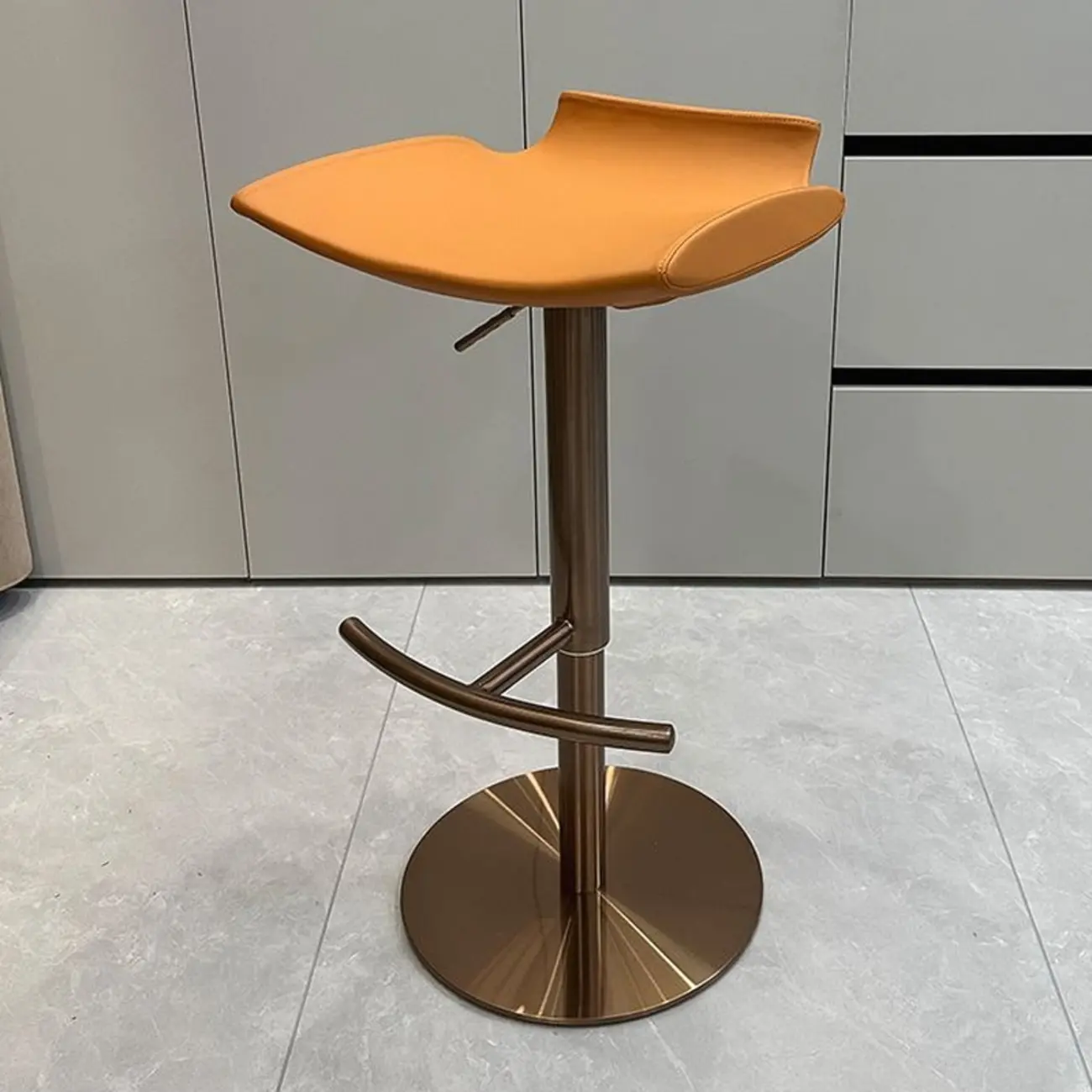 Modern Adjustable Faux Leather Swivel Bar Stools