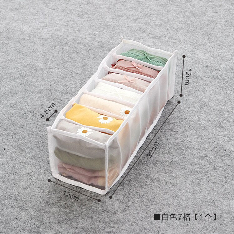 HULIANFU Stacking Pants Drawer Divider Organizer Jeans Compartment Storage Box Can Washed Home Closet Clothes Drawer Mesh Separation Box - Deanwangkt