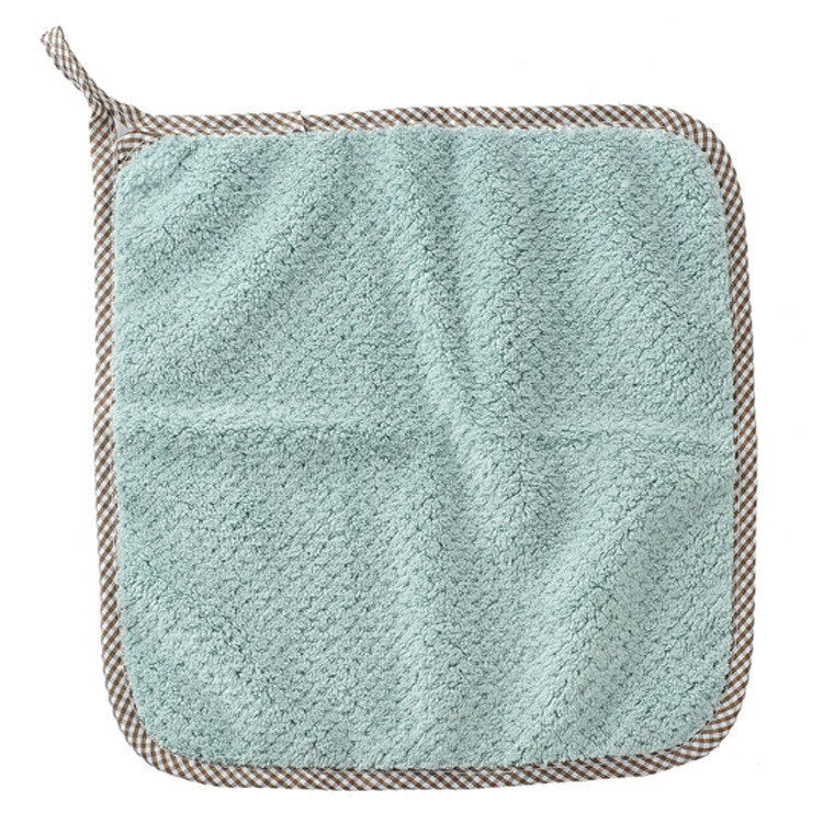 HULIANFU Super Absorbent Microfiber Kitchen Tableware Dish Cloth 25x25cm Household Cleaning Towel Kitchen Clean Rags Coral Velvet Towels - Deanwangkt