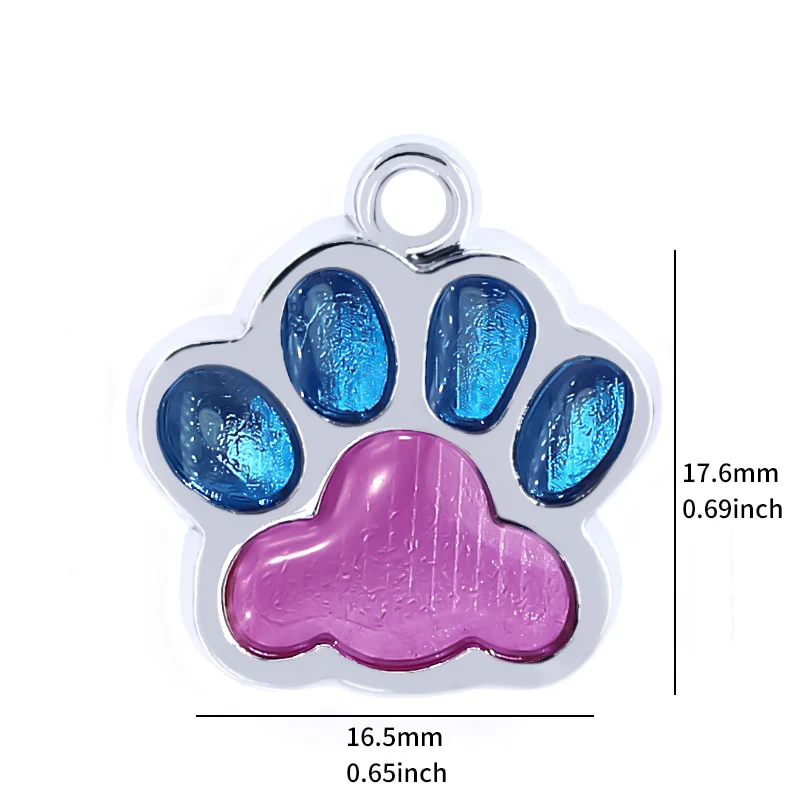 HULIANFU Personalized Dog Cat Tags Engraved Cat Dog Puppy Pet ID Name Collar Tag Pendant Pet Accessories Paw Glitter Pendant - Deanwangkt