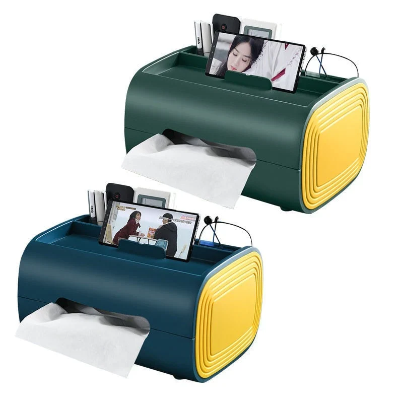 HULIANFU Paper Box Home Living Room Coffee Table Creative Multi-function Remote Control Storage Tissue Box Desktop Modern Style TissueBox - Deanwangkt