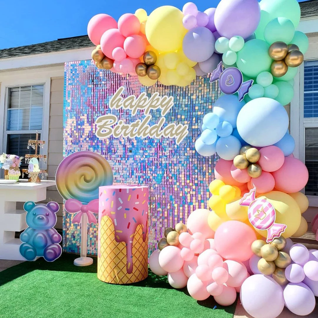 HULIANFU QIFU Macaron Balloons Garland Latex Ballons Arch Happy Birthday Party Decor Kids Adult Wedding Baloon Chain Baby Shower Balon - Deanwangkt
