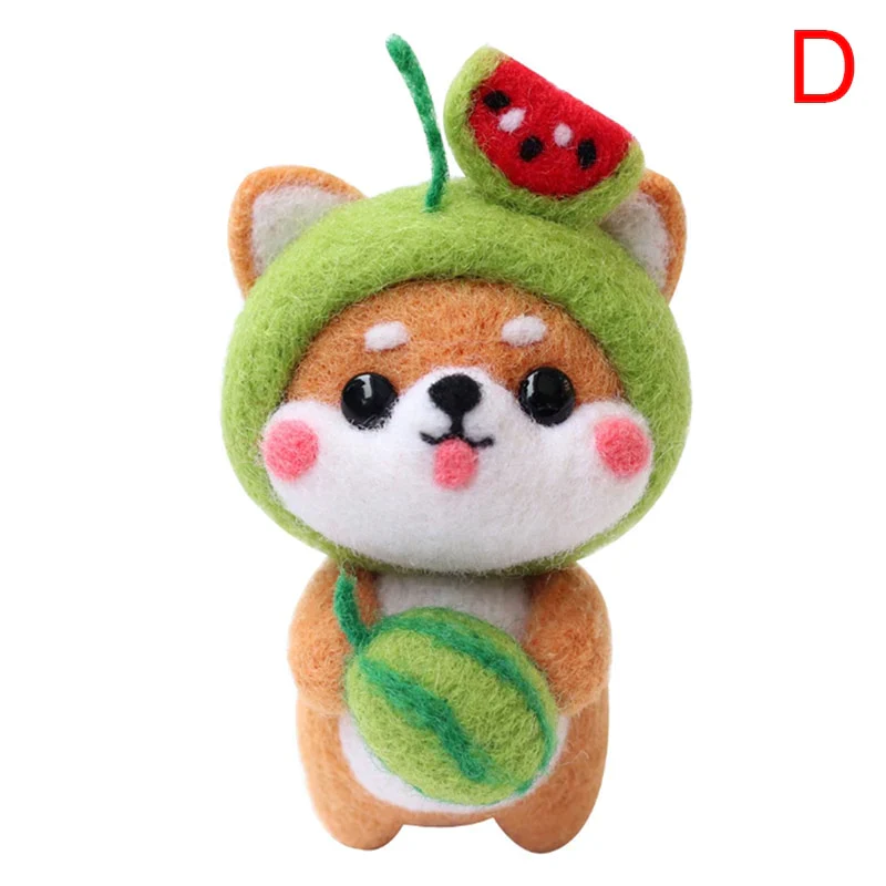 HULIANFU Non-Finished Felt Kit Cute Animal Collection Panda Squirrel Cat Penguin Doll Wool Felt Poked Kitting DIY Felting Materials - Deanwangkt