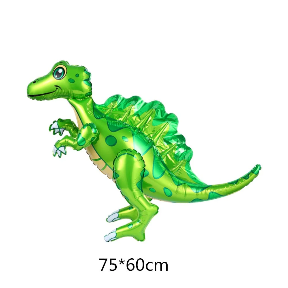 HULIANFU Large 4D Walking Dinosaur Foil Balloons Jungle Animal Boys Birthday Party Decors Jurassic  Standind Dragon Kids Toys Air Globos - Deanwangkt