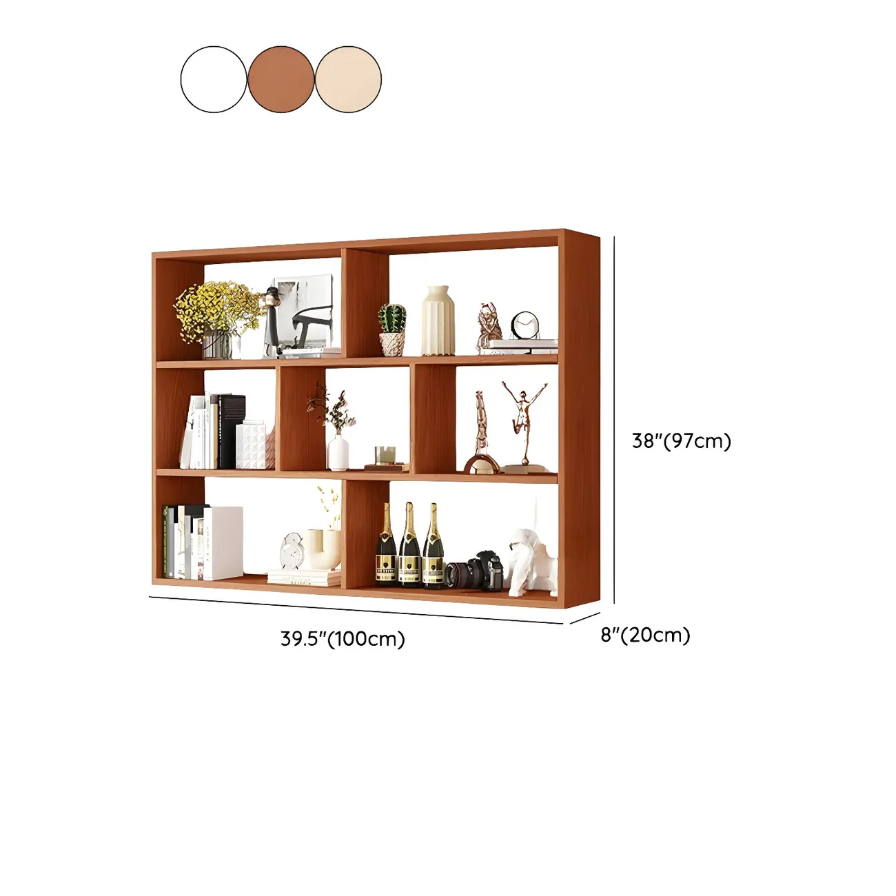 White Wall-Mounted Cube Wood Display Bookcase