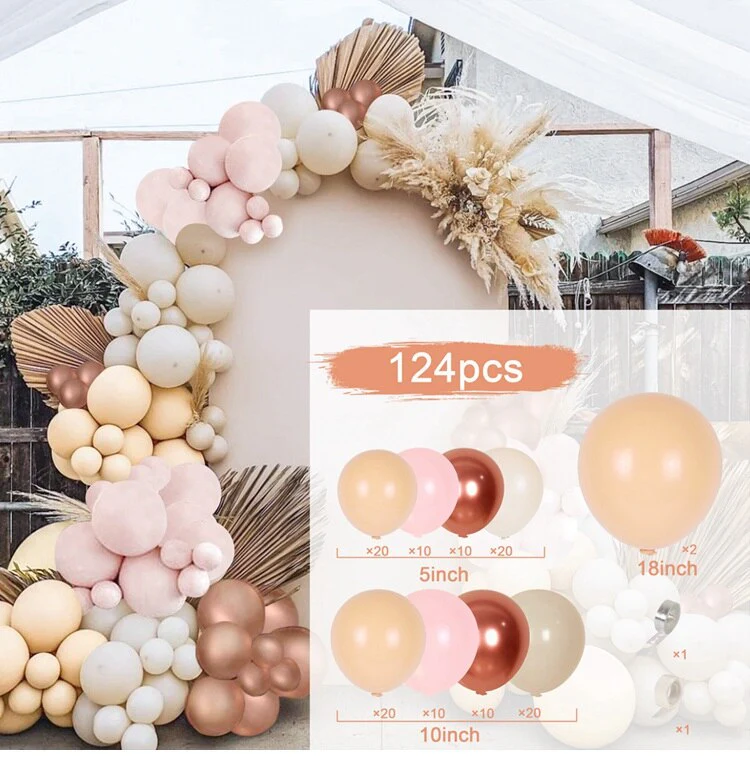 HULIANFU Macaron Pink Balloon Garland Arch Kit Wedding Birthday Party Decoration Kids Globos Rose Gold Confetti Latex Ballon Baby Shower - Deanwangkt