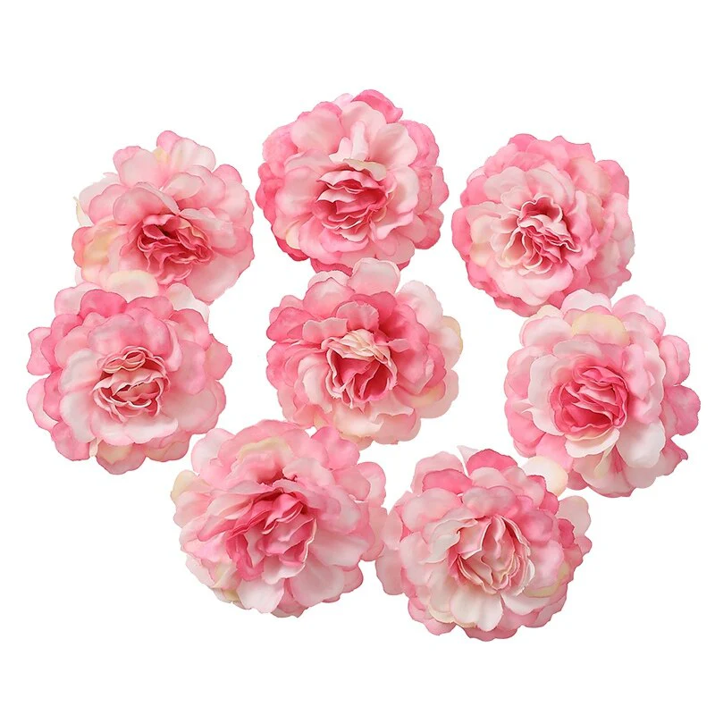 HULIANFU Silk Rose Artificial Flowers 5cm Fake Flowers Head For Home Decor Bedroom Wedding Marriage Decoration DIY Bride Wreath Accessory - Deanwangkt
