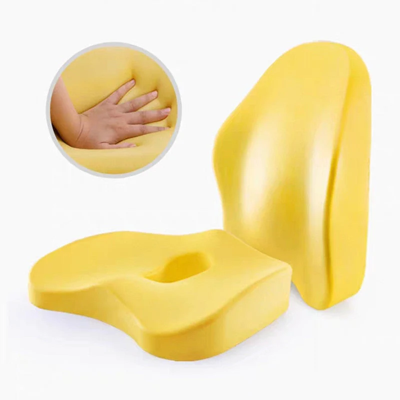 HULIANFU Memory Foam Seat Cushion Orthopedic Pillow Office Chair Cushion Lumbar Cushions Car Seat Butt Hemorrhoid Coccyx Vertebra Sets - Deanwangkt
