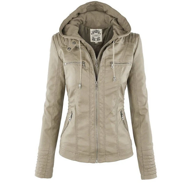 Winter Faux Leather Jacket Women Casual Basic Coats Plus Size 7XL Ladies Basic Jackets Waterproof Windproof Coats Female - Deanwangkt
