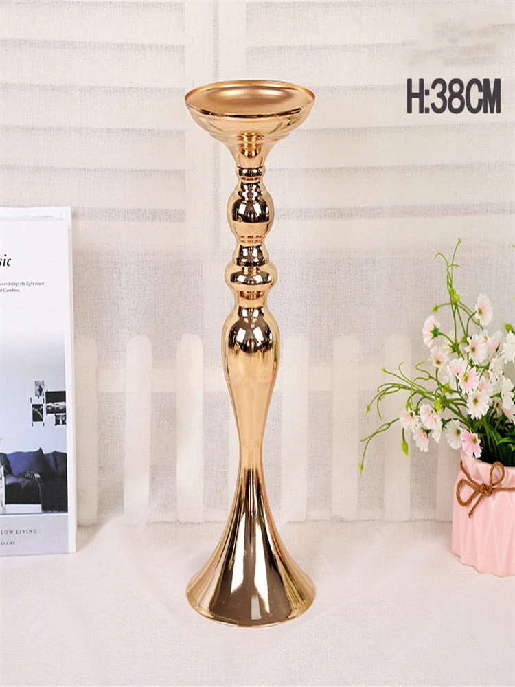 HULIANFU Metal Candle Holders Flowers Vase Candlestick Centerpieces Road Lead Candelabra Centerpieces Wedding porps Christmas decoration - Deanwangkt