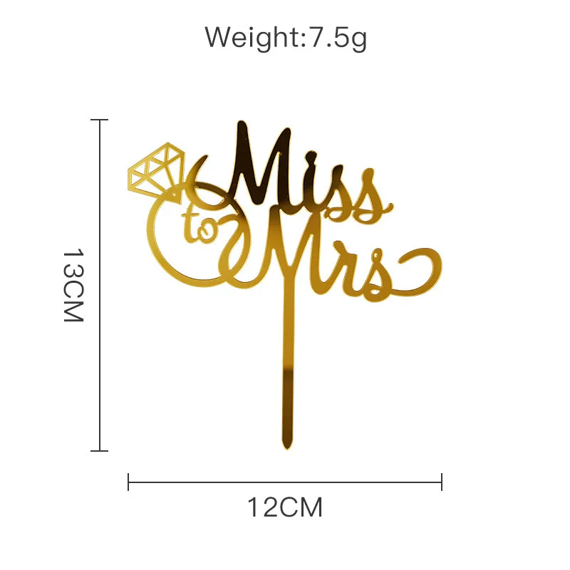 HULIANFU MR&MRS Acrylic Wedding & Engagement Cake Topper Lover Valentine  Day Baking Decoration You&me Anniversary Cake Party Favors - Deanwangkt