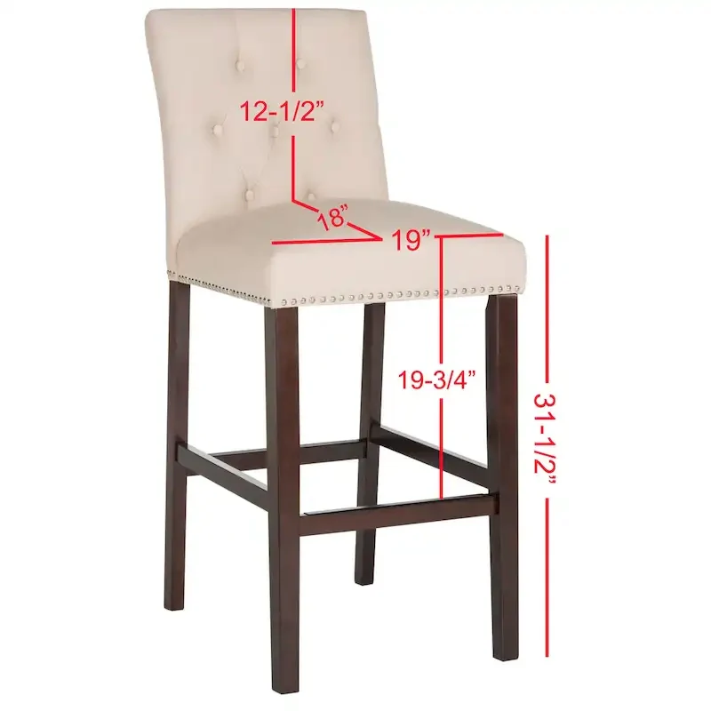 SAFAVIEH Jelka 31.5 Inch Bar Stool (Set of 2) - 19 x 20 x 44 - 19Wx23Dx44H