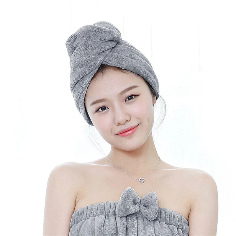 HULIANFU Magic Microfiberrapid drying hair towel towels bathroom Bath Wrap Hat Quick Cap Turban Dry toallas - Deanwangkt
