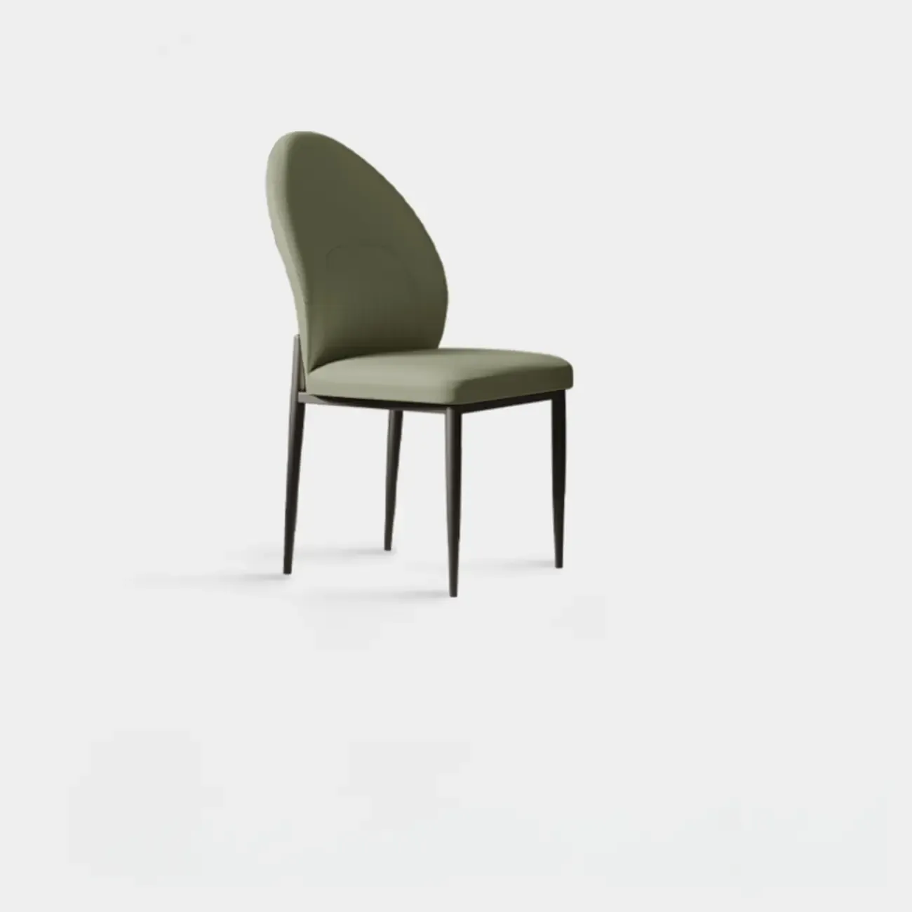 Modern Oval Back Faux Leather Armless Dining Chair