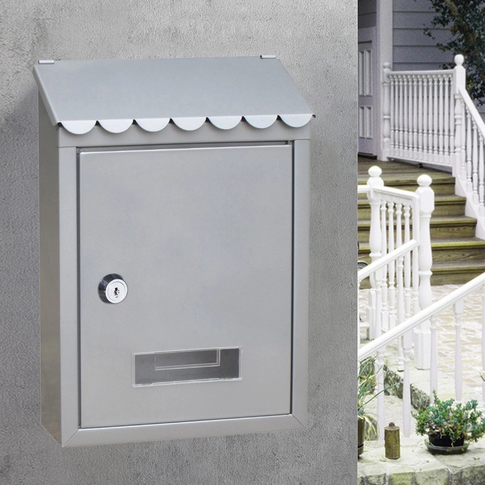 HULIANFU Rust-proof Mailbox Wall Mount Post Lockable Mail Box Office Drop Box Case - Deanwangkt