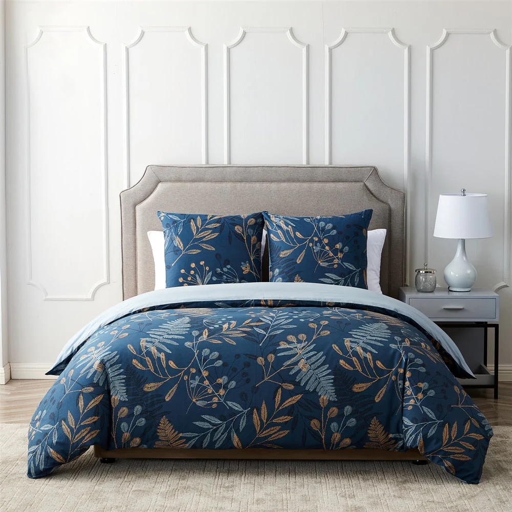 HULIANFU Topfinel Bedding Sets 100%Pure Cotton Soft Comforter Pattern Duvet Cover Pillow Shams Bedding Cover Double Single 3 PCS Bed Set - Deanwangkt