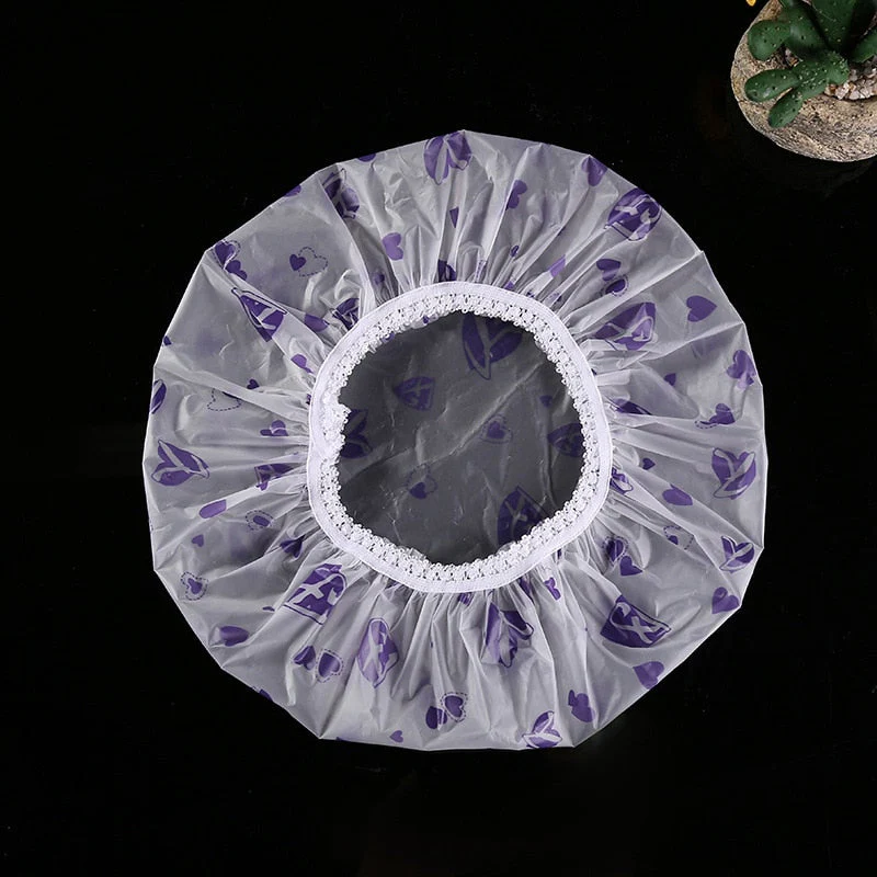 HULIANFU Waterproof Bath Hat Thickened Waterproof And Oil Fume Cap Women Spa Hair Salon Supplies Shower Cap Bathroom Accessories - Deanwangkt