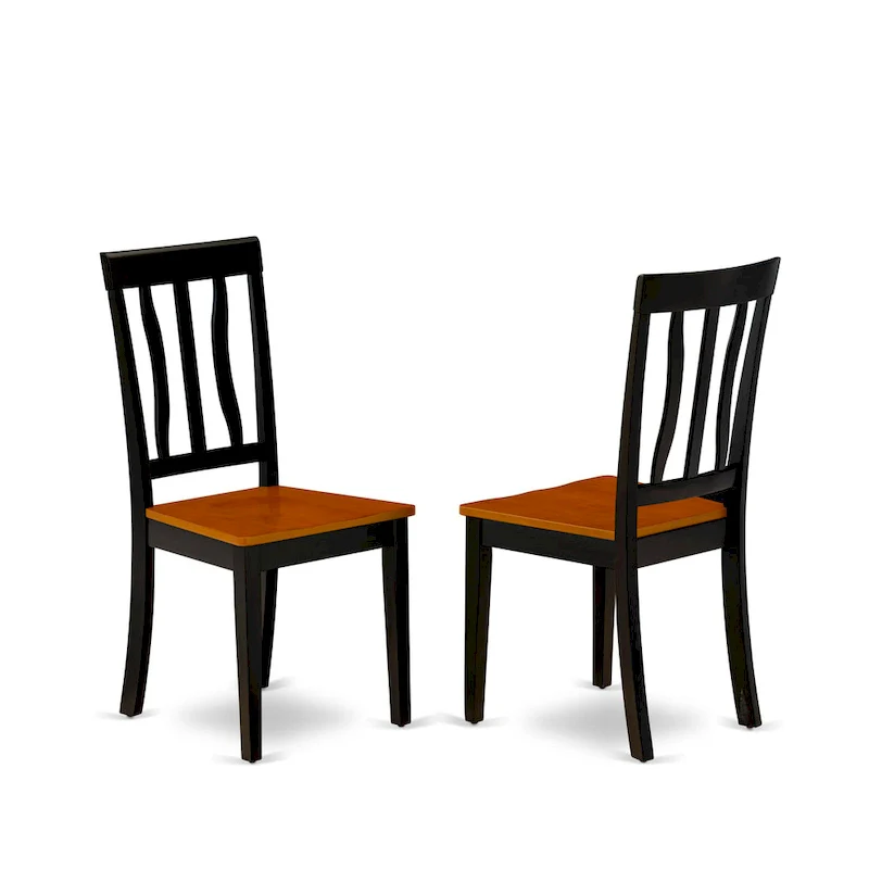 East West Furniture 9 Piece Kitchen Table Set- a Dining Table and 8 Dining Room Chairs, Black & Cherry (Seat Options)