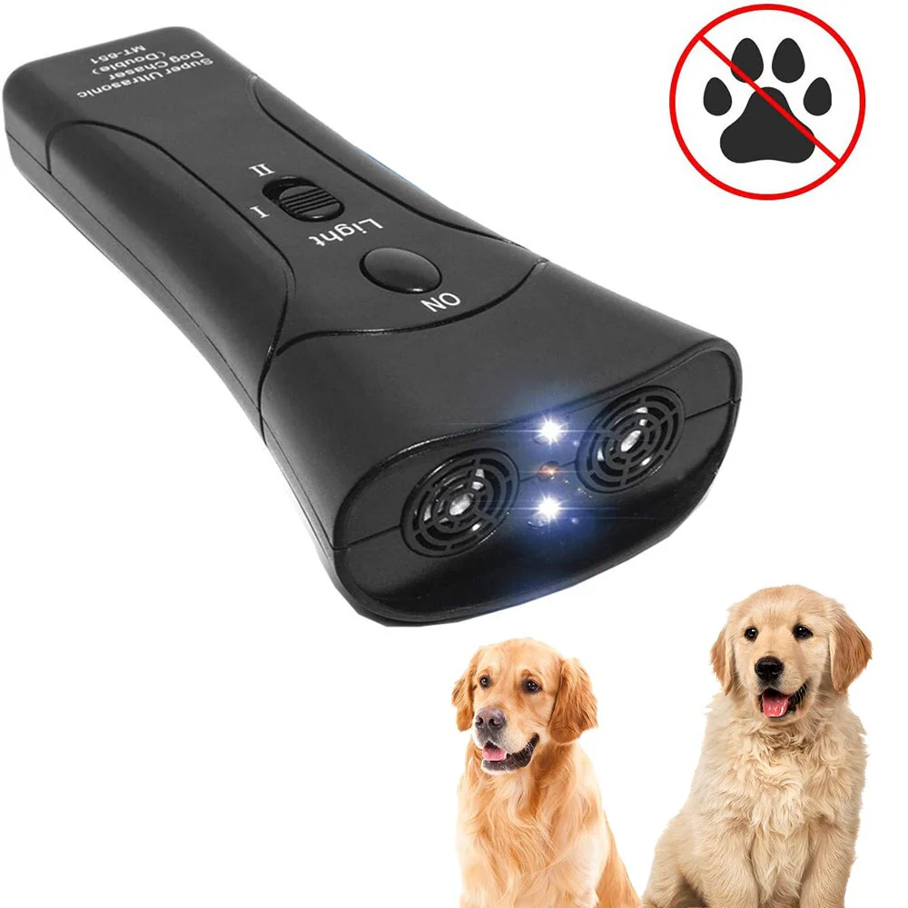 HULIANFU Pet Dog Repeller Anti Barking Stop Bark Training Device Trainer LED Ultrasonic Anti Barking Ultrasonic Without Battery - Deanwangkt