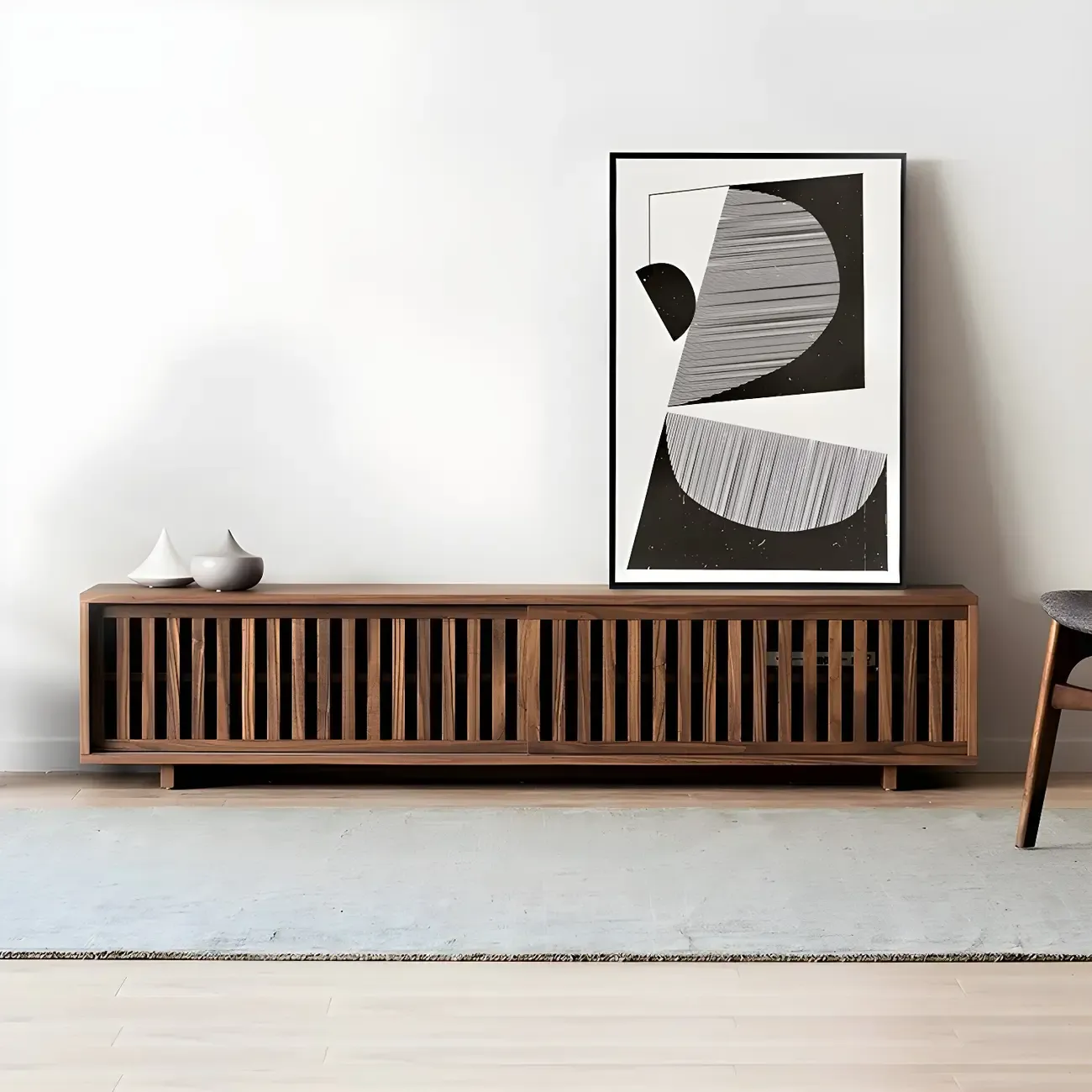 Modern Wood TV Stand Entertainment Center