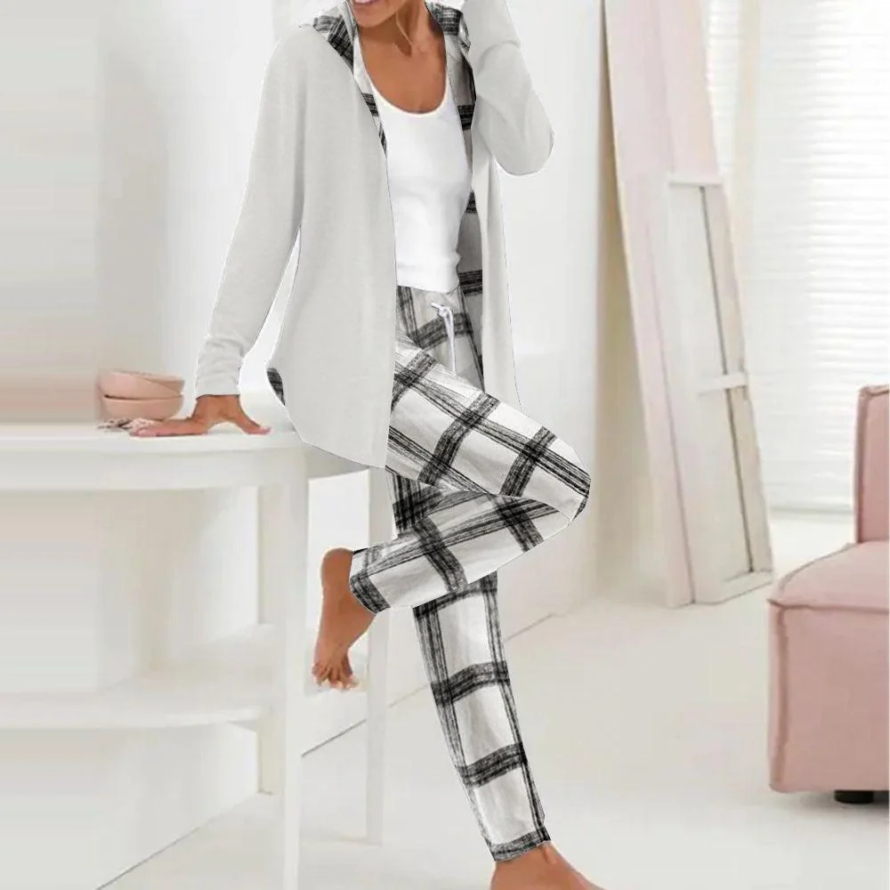 Grey Hoodie Long Sleeve Two Piece Set