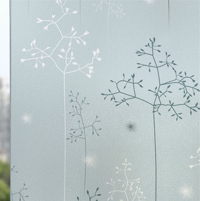 HULIANFU Landscape pastoral pattern window frosted glass sticker opaque toilet anti-lighting bathroom film anti-peep shading window paper - Deanwangkt