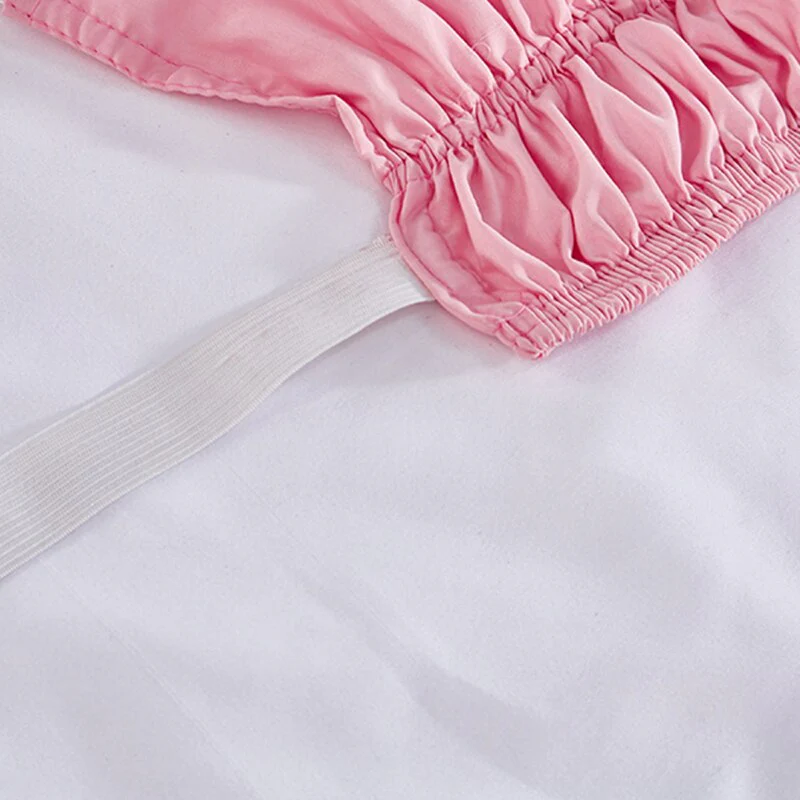 HULIANFU  4 Layers Ruffled Bed Skirt Wrap Around Elastic Bed Skirt Bed Cover Without Surface Home Hotel Bed Skirt Twin /Full/ Queen/ King - Deanwangkt