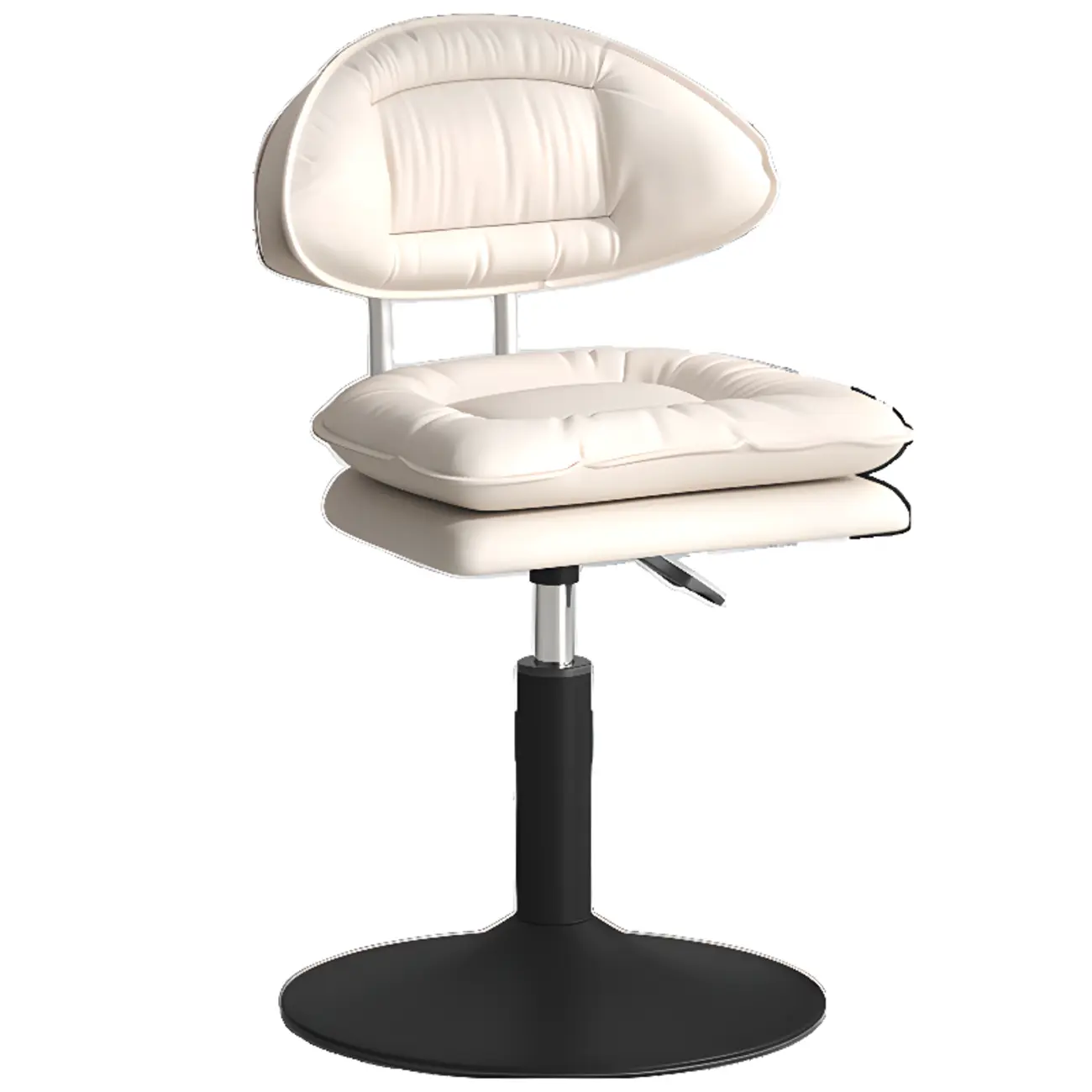 Modern Low Back Bar Chair Adjustable Swivel PU Leather