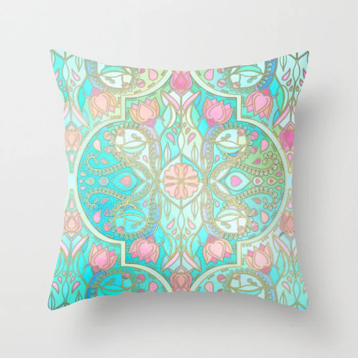 HULIANFU Super Hot Hipster Light Blue Green Mint Cushion Cases Modern Geometry Print Boho Decorative Pillowcase Sofa Couch Throw Pillows - Deanwangkt