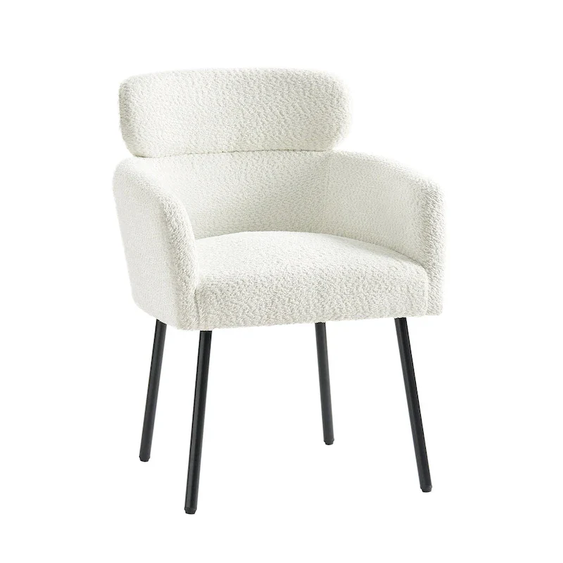 Amos Modern Boucle Dining Chair with Adjustment Feet by HULALA HOME