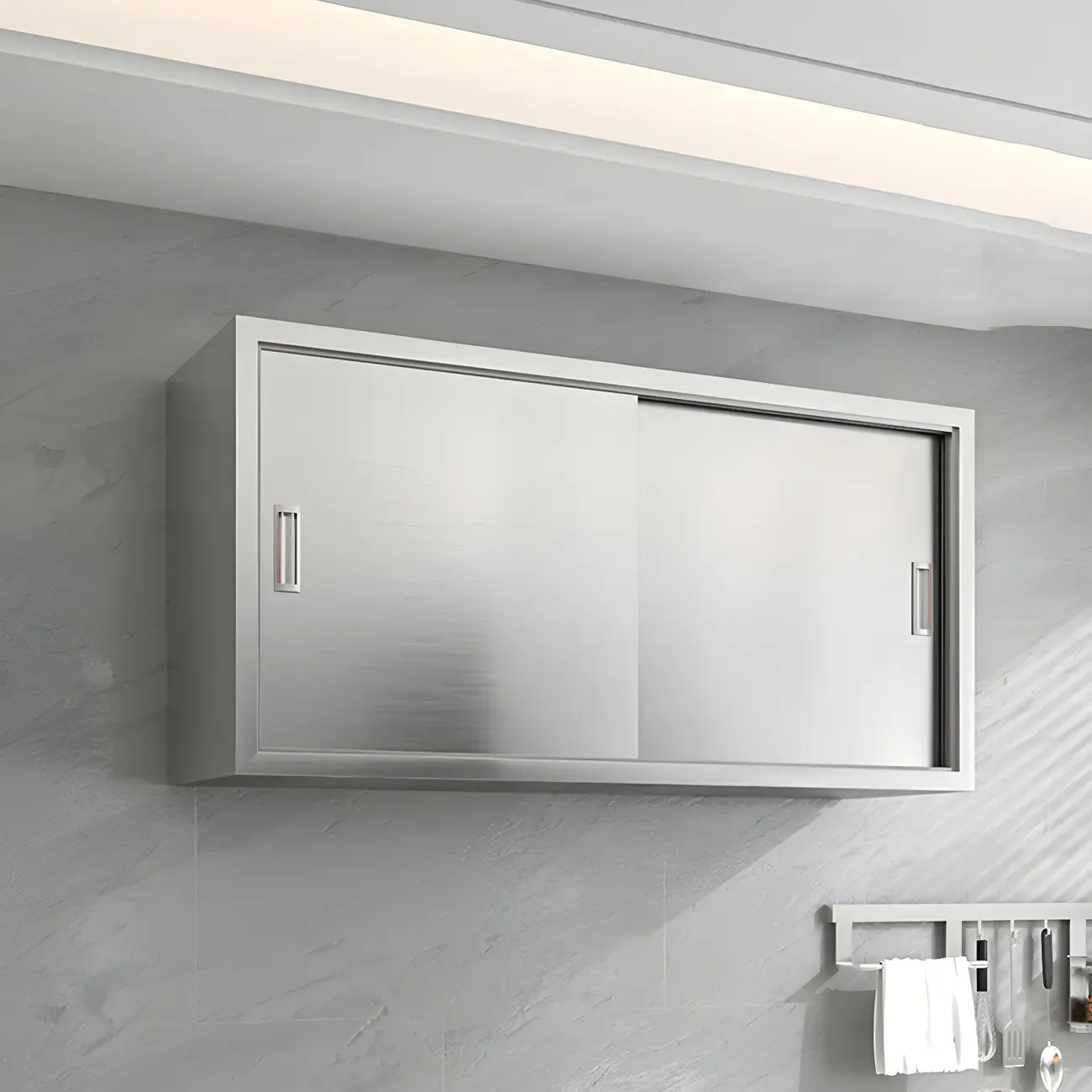 Adjustable Stainless Steel Wall-Mounted China Cabinet