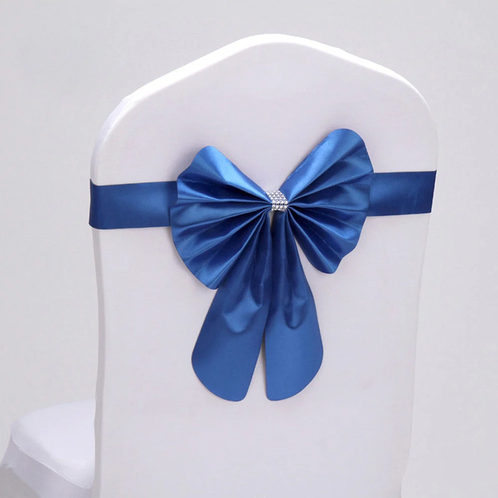 HULIANFU Wedding Ceremony Decor 10 Pieces Red Blue Already Bow Tie Hotel Banquet Chair Sash Band Conference Event Birthday Party Favor - Deanwangkt