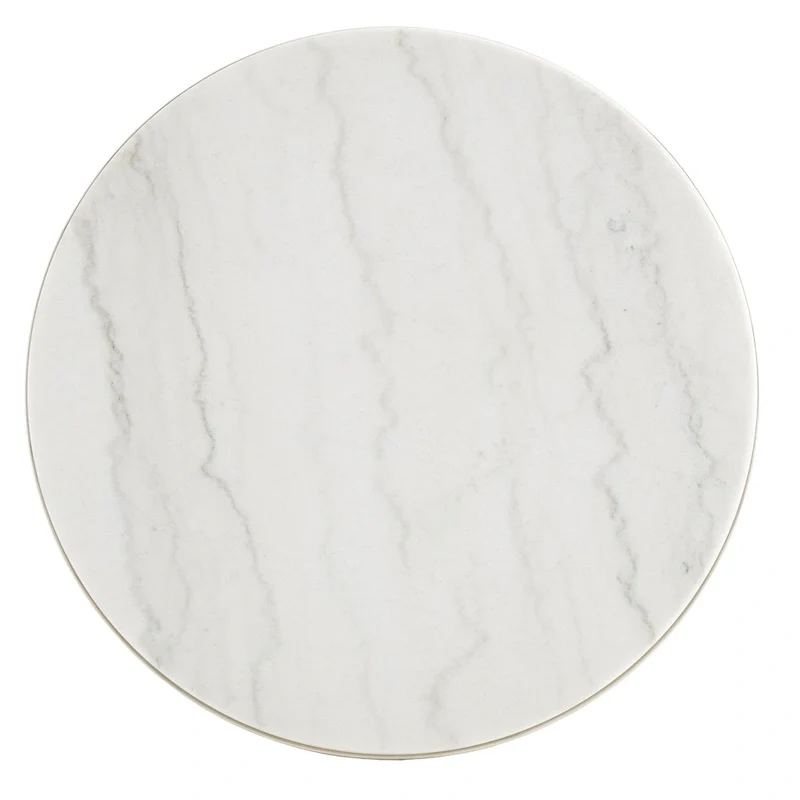 Egan Champagne Silver Finish Marble Top Table by