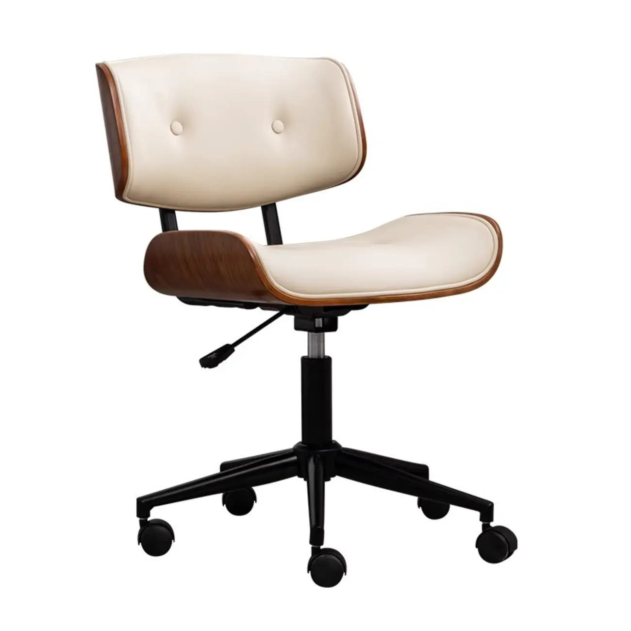 Black Adjustable Leather Swivel Ergonomic Office Chair