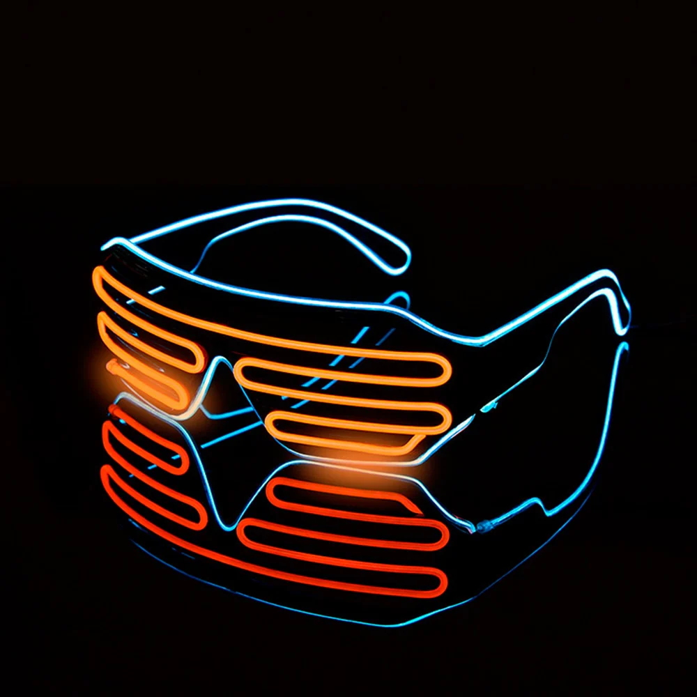 HULIANFU LED Glasses Glowing Halloween Luminous Neon Christmas Party Bril Flashing Light new - Deanwangkt