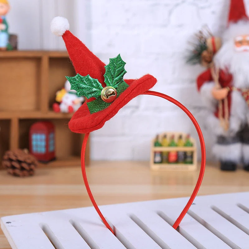 HULIANFU 2026  Fashion Christmas Hat Headband Christmas Sequin Headband Santa Xmas Party Decor Double Hair Band Clasp Head Hoop - Deanwangkt