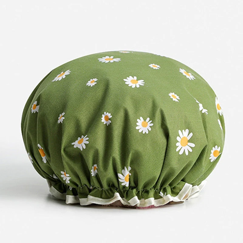 HULIANFU Women Hair Cap Hat Supplies Bathroom Double Layer Shower Waterproof Thick Cover Accessories - Deanwangkt