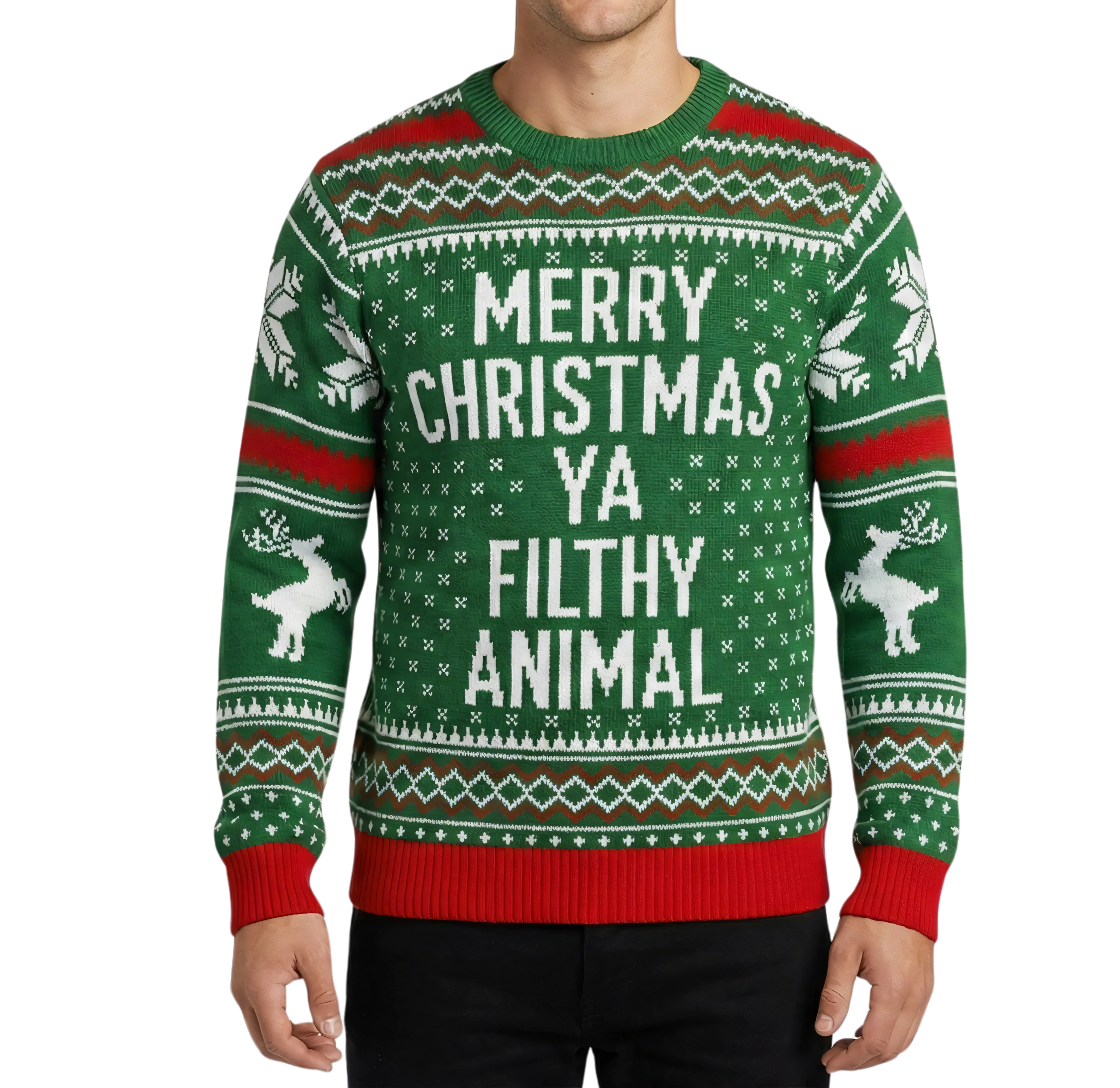 Filthy Animal Adult Unisex Green Ugly Christmas Sweater
