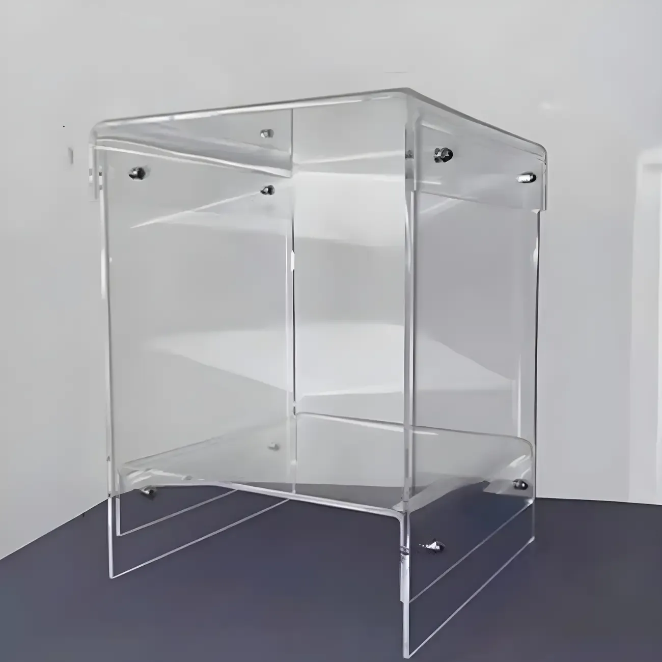 Modern Acrylic Bedside Table with Shelf