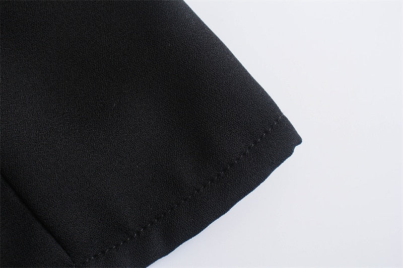 Hulianfu Lace-up Slim-Fitting Edible Tree Fungus Folds Summer New Women Black Elastic Sling Ruffle Camisole Crop Top Zipper - Deanwangkt