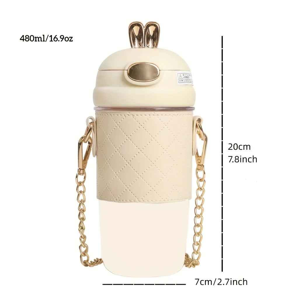 1pc, Insulated Thermal Cup - 304 Stainless Steel Vacuum Flask for Hot and Cold Drinks - Travel Water Bottle with 4 Extra 3D Stickers, Summer and Winter Drinkware, Perfect Gift Idea - Deanwangkt