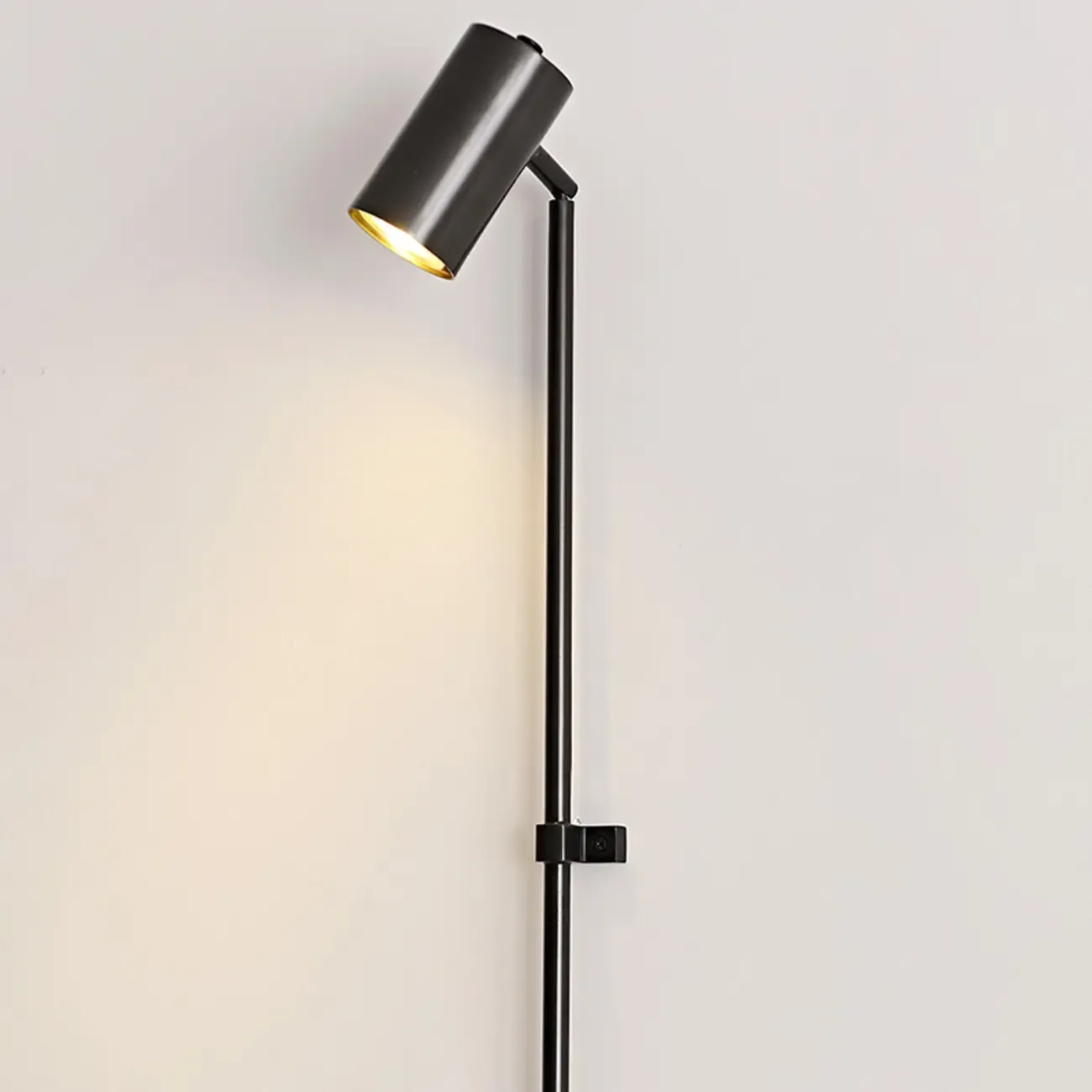 Industrial Black Plug In Wall Sconce with Adjustable Head