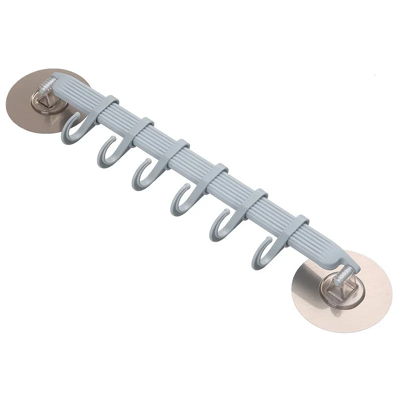 HULIANFU Organizer Hook Plastic Bathroom Sucker Vacuum Frame Towel Double Adjustable Wall Tool Shelves Flexible Cupboard Holder Hanger - Deanwangkt