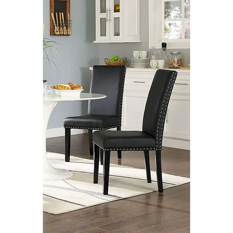 Milton Nailhead Trim Black Parson Dining Chair