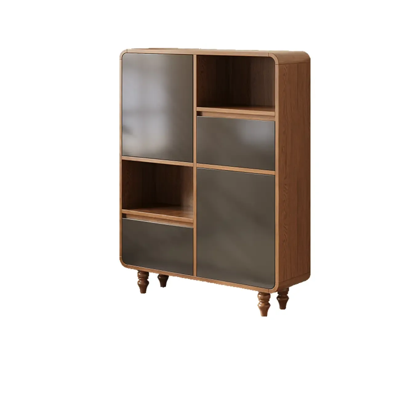 Mid-Century Modern Wooden Vertical Display Bookcase