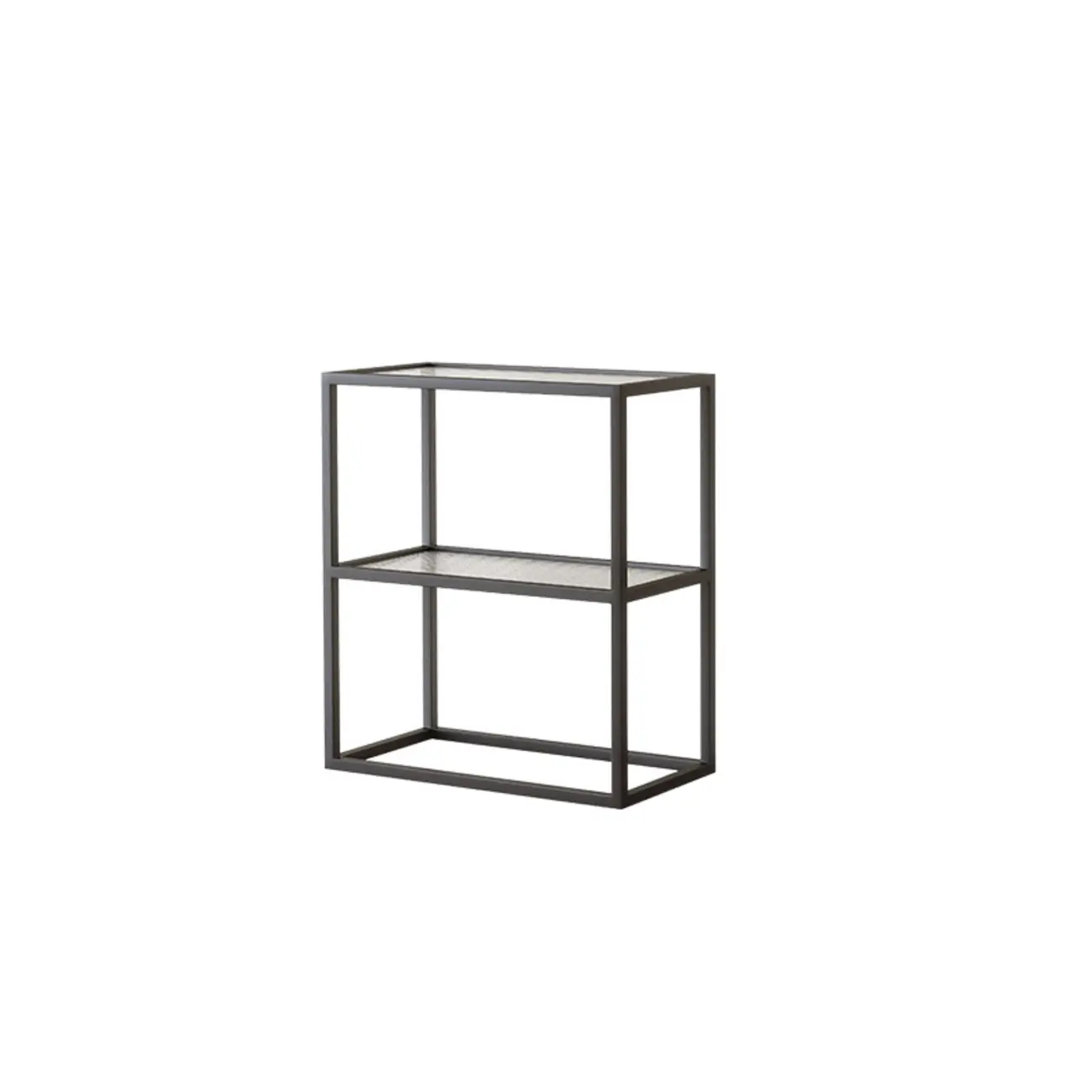 Modern Cube Open Metal Frame Black Bookcase