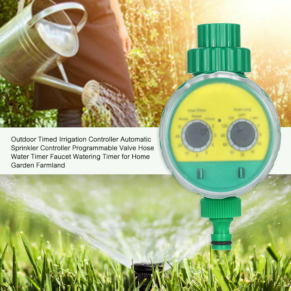 HULIANFU Outdoor Timed Watering Irrigation Controller Automatic Sprinkler Control Programmable Valve Hose Water Timer Faucet for Garden - Deanwangkt